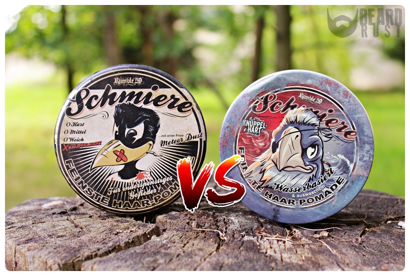 Rumble59/Schmiere Knüppelhart (Rock-Hard) OB vs. WB – recenzja porównawcza pomad do włosów