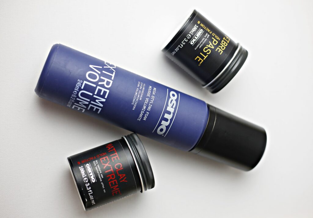 OSMO Extreme (Volume + Matte Clay) i Fibre Paste – recenzja pianki i pomad